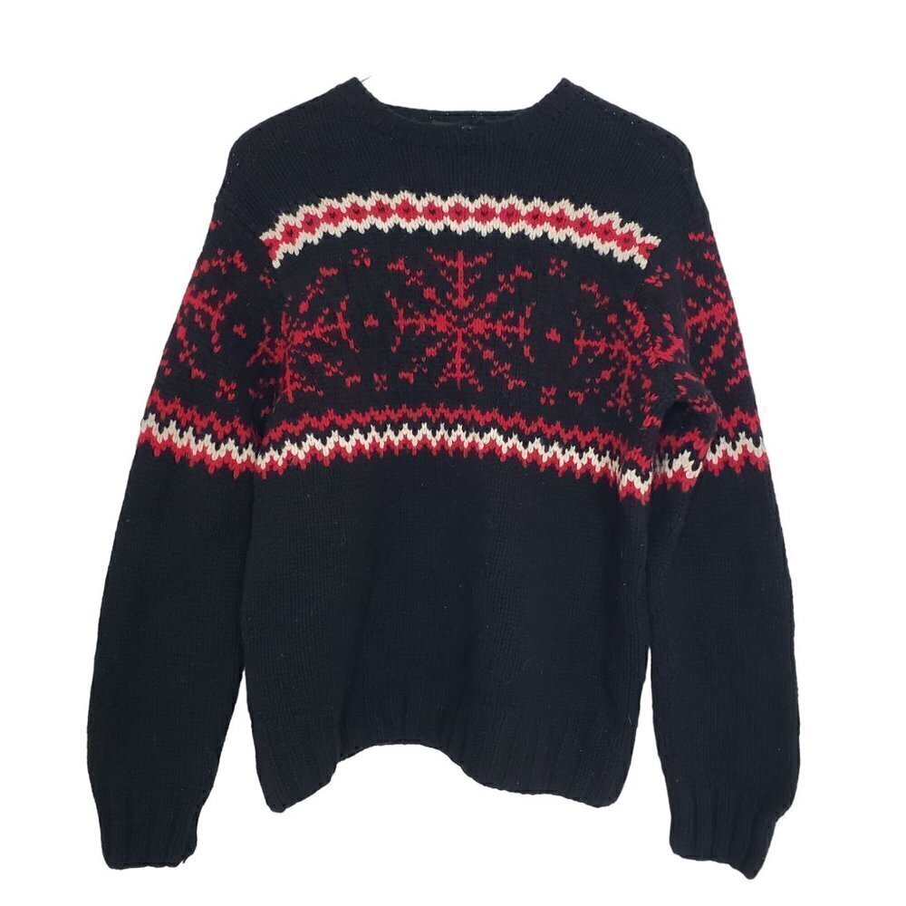 J Crew Handknit Lambswool Sweater Vintage Y2K Winter Pullover Womens Sz Large